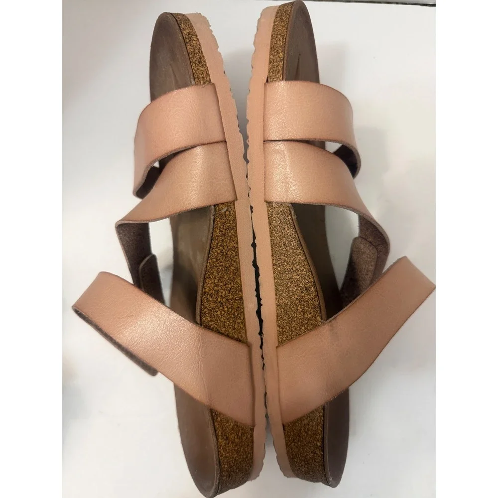 Skechers Arch Comfort Pink Triple Strap Slide Sandals Womens 10